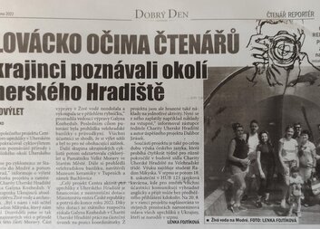 Cyklovýlet Ukrajinců na stránkách týdeníku Dobrý den s Kurýrem