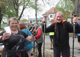 Mezi nejstarší účastníky patřili manželé Antonín (77) a Božena (73) Ježkovi z Dolního Němčí. V cíli neskrývali svou radost.