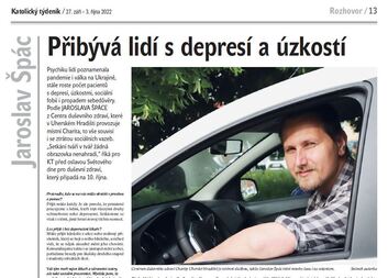 V Katolickém týdeníku rozhovor s Jaroslavem Špácem z Centra duševního zdraví