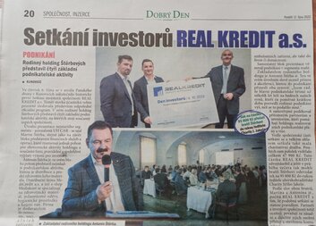 Real Kredit a.s. předal Charitě Uherské Hradiště šek