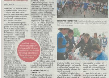 Charitativní běh v Nivnici ve Slováckém deníku